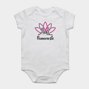 Nameowste Funny Yoga Cat Baby Bodysuit